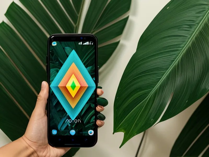 A smartphone screen displaying a location error message against a tropical background.