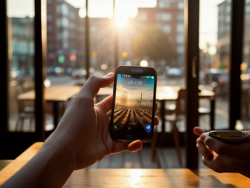 Smartphone showing a public Wi-Fi login screen in a cafe