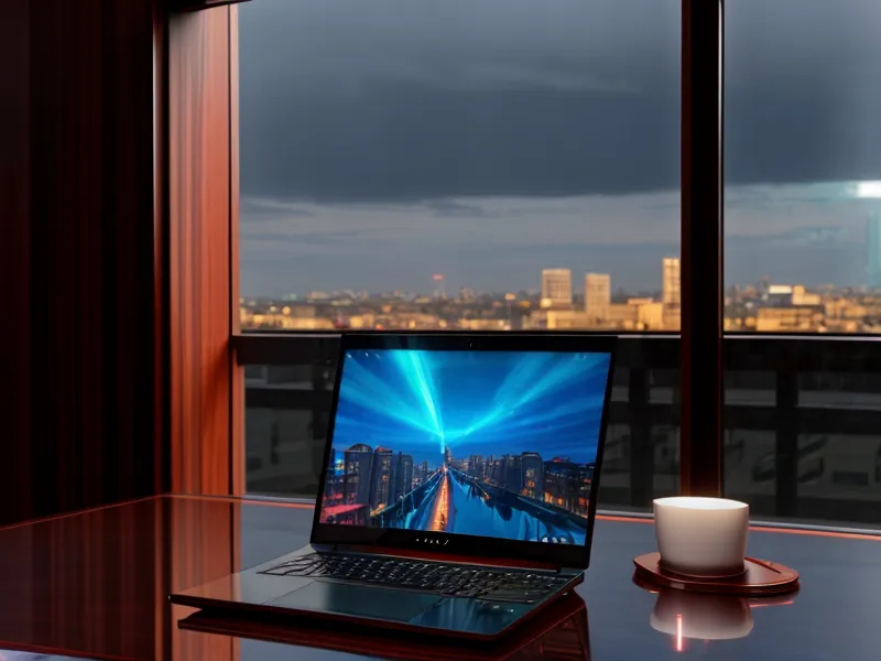 A laptop showing a successful dedicated IP connection on a clean desk.